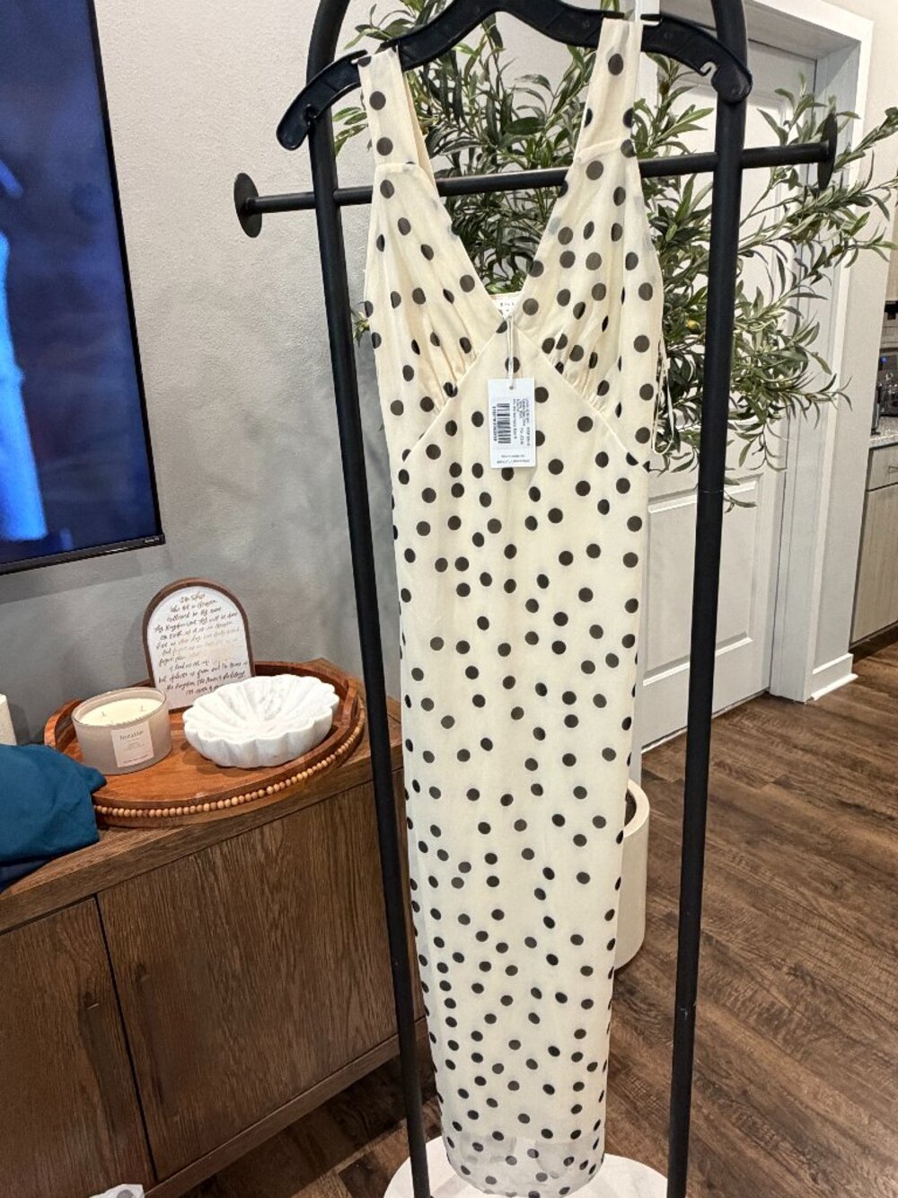Billy J - Cassara Maxi Dress - White / Black Polka Dot